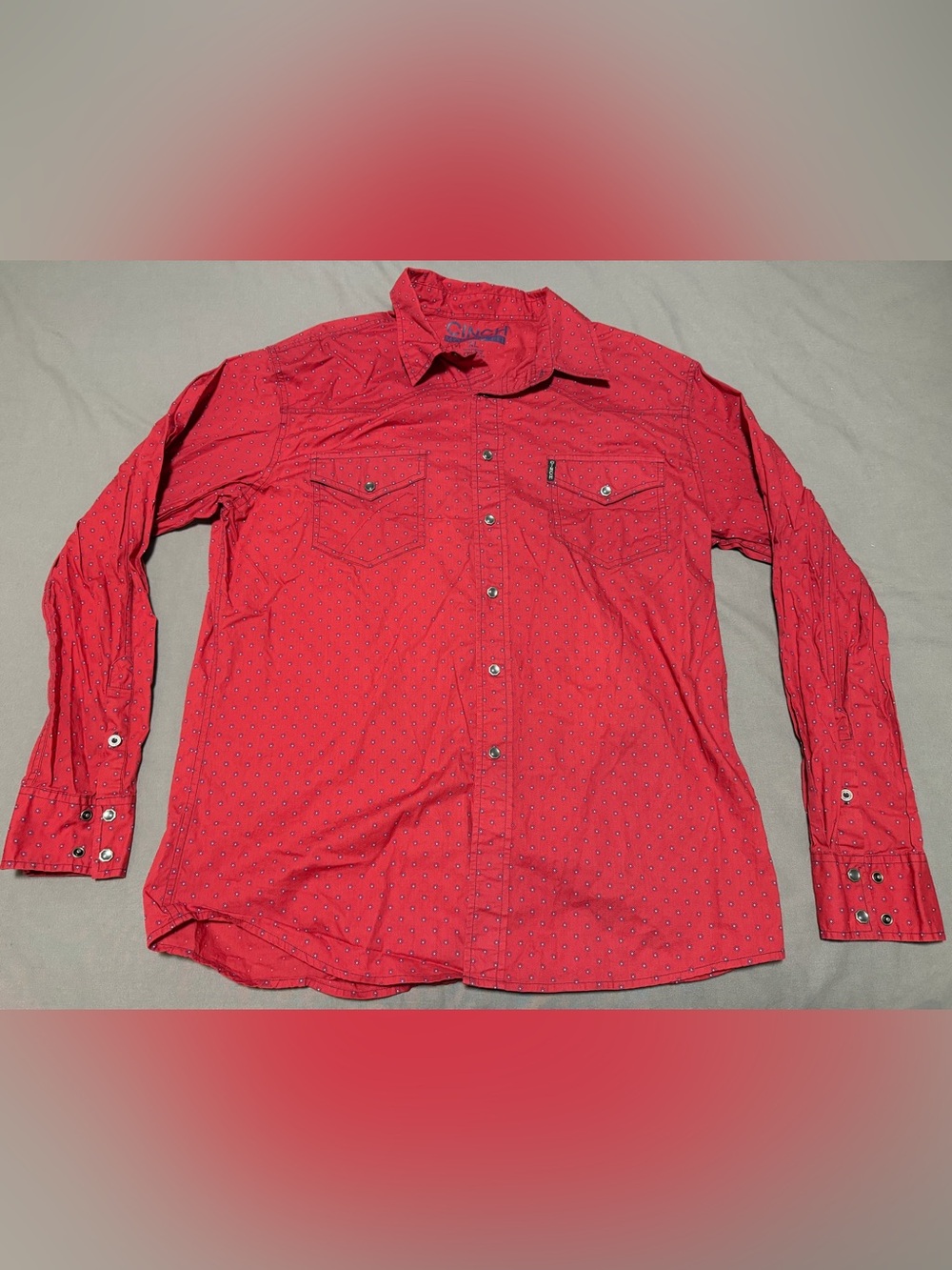 Cinch Modern Fit Shirt Pearl Snap Red Geometric Western Rodeo Wear Men’s XL